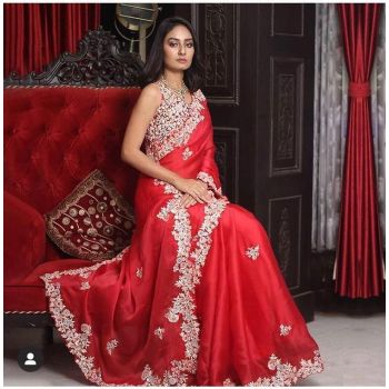 Sarees for Women Traditional Costume red  ready to wear
