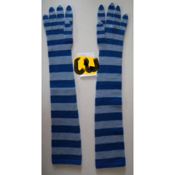 Pure Cashmere Ladies  Stripe  Long  gloves Hand  Made  In  Nepal 