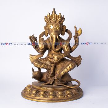 Statue of Lord Ganesh Sitting on Mouse