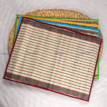 Set of 6 Pieces Banana Stem Stick & Cotton Dinning Mat 