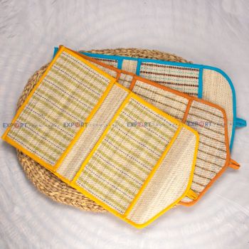 Banana Stem Stick & Cotton Yarn Two Pocket Wall Hanger 