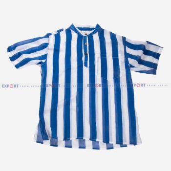 Multicolor cotton Kurtha-Blue-XL