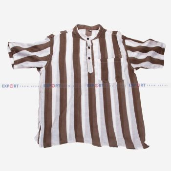 Multicolor cotton Kurtha-Brown-XL