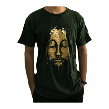 Buddha Print T-shirt-green-xl