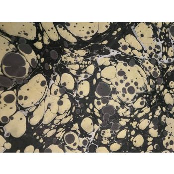 Marbled Paper Hand Painted Black and White Design