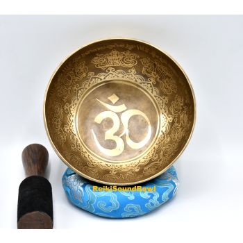 9 Inched Om Etched Tibetan Singing Bowl