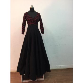 Dhaka Black and Red Gown