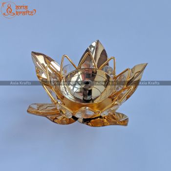 Brass Lotus Diamond Lamp 10 ml | Oil Lamp | Axia Krafts