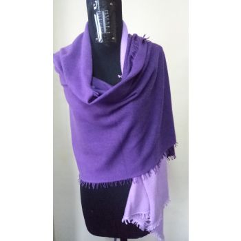 Pure  Cashmere Light weight  felted  shaded  shawl with  four  side  frienge 