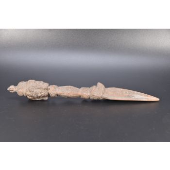 Old and Rare 3 Face Antique Iron Tibetan Mahakala Phurba, Dorje