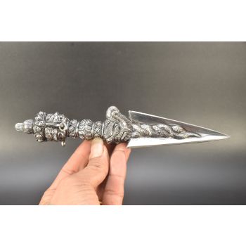 Buddhism Dagger Iron 3 Face Meditation Tibetan Vajrakilaya Phurba phurwa handmade ethnic Amulet kila phurpa phurwa thunderbolt Buddhist Shaman phurpa rare Nepal