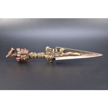 Rare 3 Head-faced Horse Buddhism Mahakala Phurba