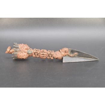 3 Face Copper Meditation Tibetan Vajrakilaya Phurba Phurwa Buddhism Dagger