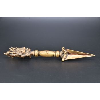 Rare Tibetan Vajrakilaya Mahakala Head-faced Kartika Phurba Phurwa Buddhist Thunderbolt Shaman Phurpa