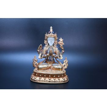 Tibetan Gem inlay crystal Vajrasattva buddha statue Beautiful Crystal Handcrafted Statue Crafted Magnificent 24K gold Statue Handmade Nepal