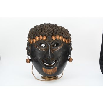 Antique Tibetan Cultural Jhakri Wooden Shaman Mask