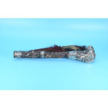 Old Lama Buddhist Tibetan Silver- Colored Ritual Chod Kangling Trumpet Horn