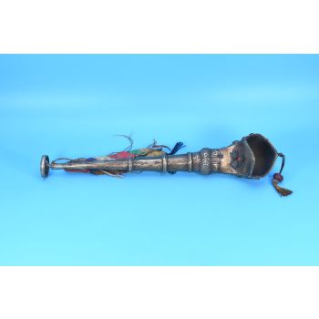 METAL KANGLING TURMPET KAPALA HORN RITUAL TIBETAN BUDDHISM TIBET CRAFTED NEPAL