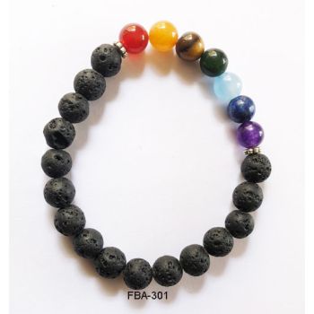 Handmade Good & Positive Vibe 7 Chakra Stone Lava Bracelet