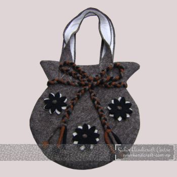 Flower Designed Circular Ladies Bag
