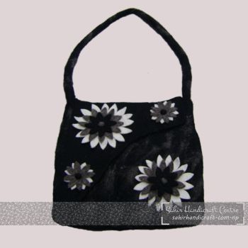 Flower Designed Rectangular Ladies Bag
