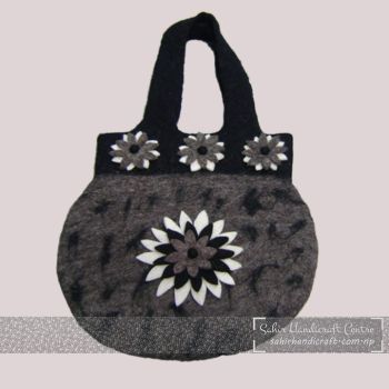 Flower Designed Circular Ladies Bag