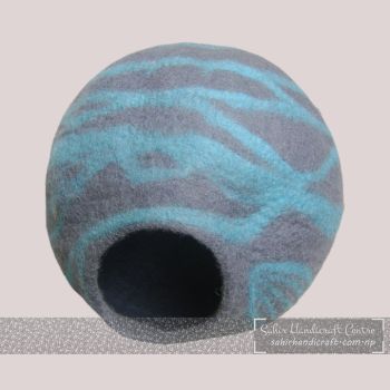 Gray Cat Cave with Random Blue Lines