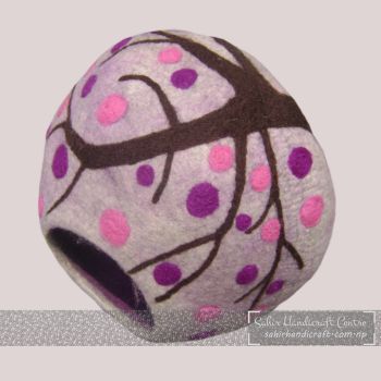 Purple Cat Cave with Tree Design