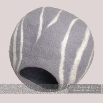 Gray Cat Cave with White Lines