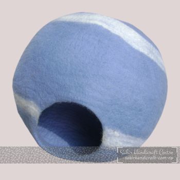 Sky Blue Cat Cave with Two Rings