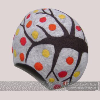 Gray Cat Cave with Tree Design