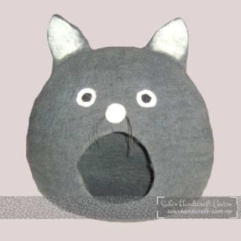 Gray Cat Designed Cat Cave