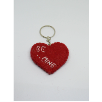 Felted Wool Heart Shape Key Ring (Key chain)