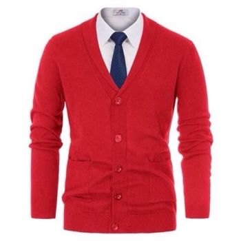 Pure Cashmere Mens  V- neck  cardigan  Hand  knit  in Nepal 