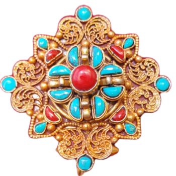 Net Carved Flower Ghau Pendants