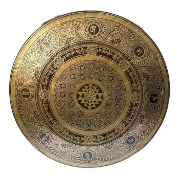 Yantra Carved Gong, Hand Carved Gong
