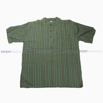 Multicolor cotton Kurtha-Green-L