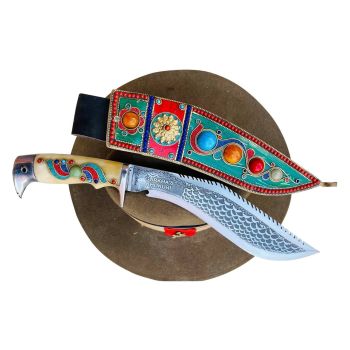 10" Dragon Stone Setting Khukuri-Traditional Hand Made Gurkha Kukri