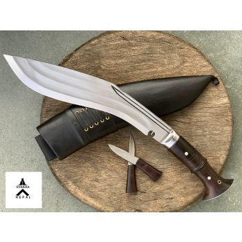Gurkha Nepal Hand-forged Bhojpure Panawal 3 Fuller Khukuri (12.5 Inches Full Tang Blade)