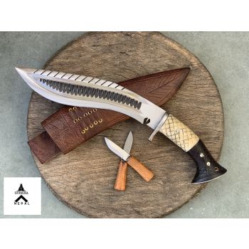 Gurkha Nepal Hand-Forged Dragon Spine Khukuri 10 Inches Full Tang Blade