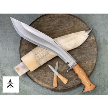 Gurkha Nepal Hand-Forged Chira 2 Fuller Full Tang Khukuri Gripper Blocker Handle 13 Inches Blade