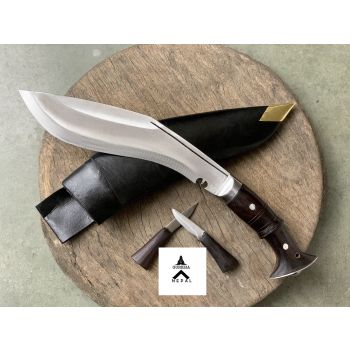 Gurkha Nepal Hand-forged Bhojpure Ankhola Panawal 2 Fuller Khukuri (10 Inches Full Tang Blade)