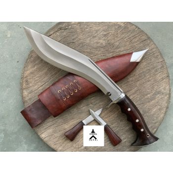 Gurkha Nepal Hand Forged 2 Fuller Iraqi Khukuri Gripper Blocker Handle 10 Inched Full Tang Blade