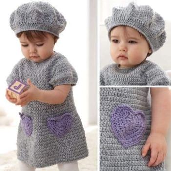 Baby girl's dress and hat