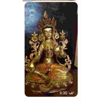 Statue of Green Tara Gold Plated
