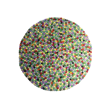 Green Color 100 Cm x 100 Cm Round Felt Ball Carpet For Home/Office