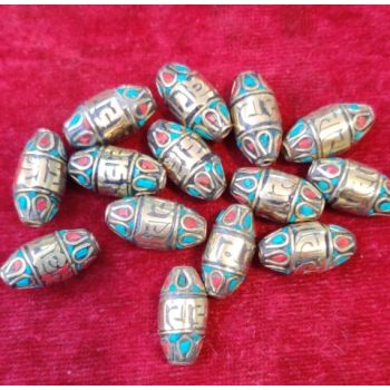 Stone Inlayed Metal jewelry Beads