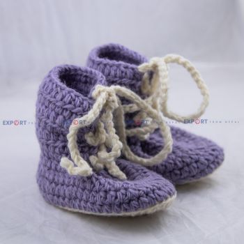 Hand Crochet Merino Wool Baby Boot