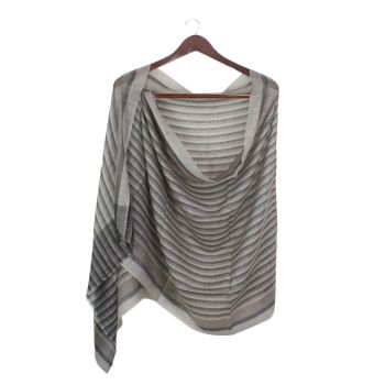 Gray Pashmina Striped Design Super Ring Shawl 