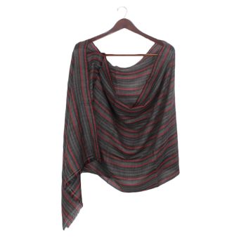 Black Pashmina Striped Design Super Ring Shawl